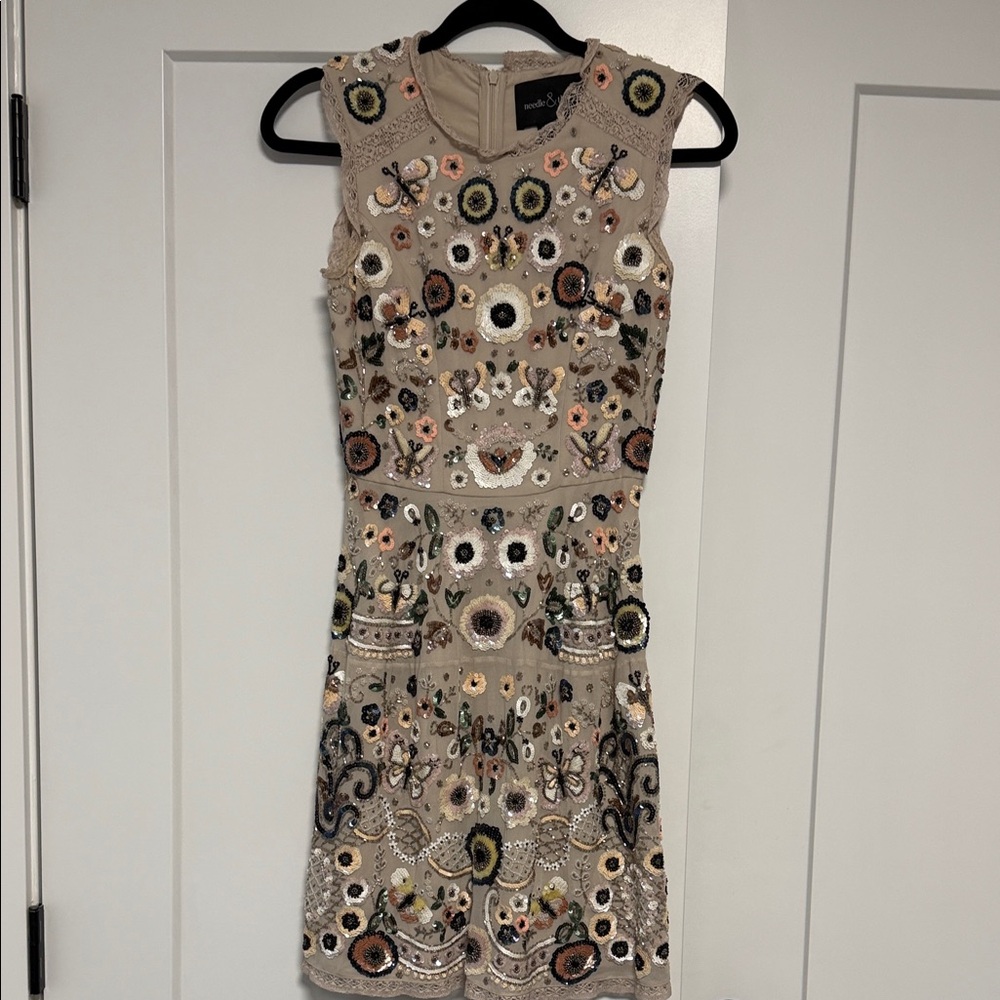 Needle & Thread Floral Embroidered Mini Dress